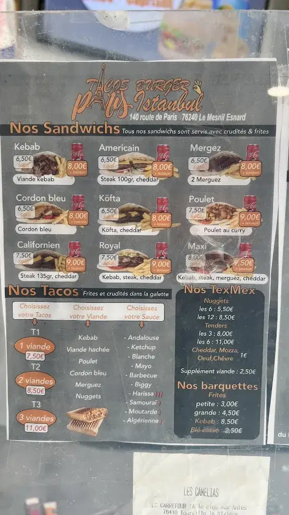 Menü_Paris Istanbul Kebab_Mesnil-Esnard_Bild_2