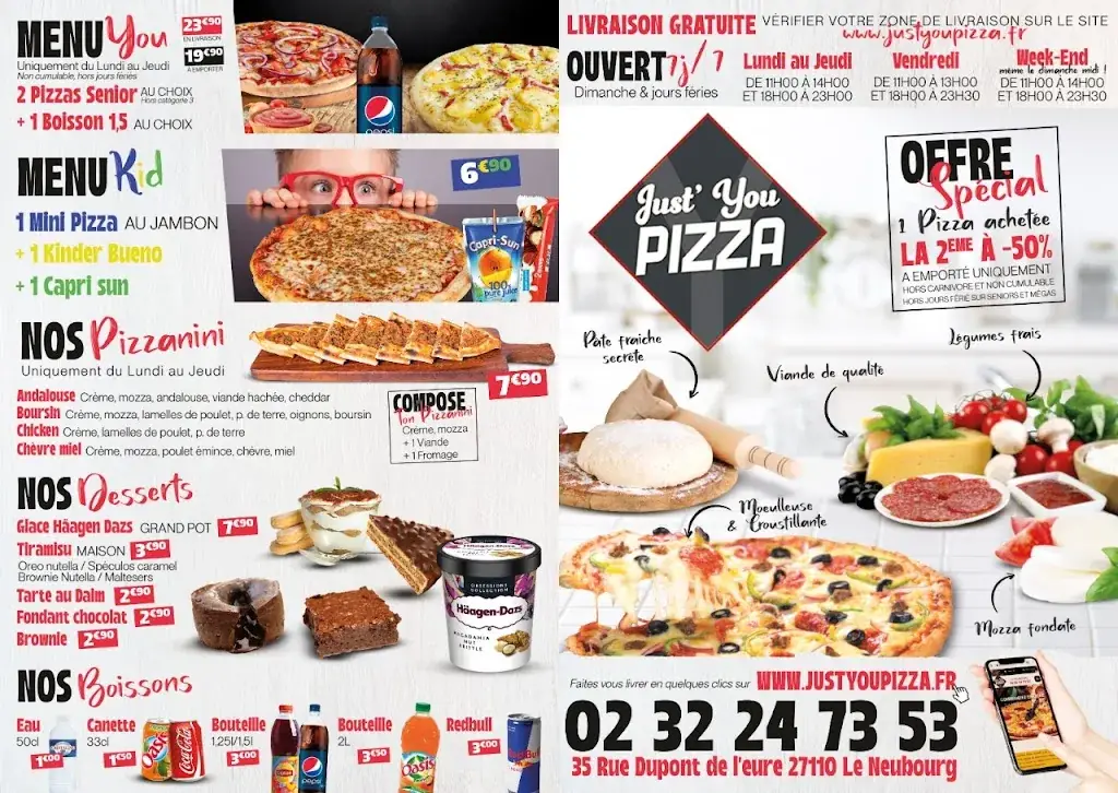 Menu_Just'You pizza le neubourg_Neubourg_image_2