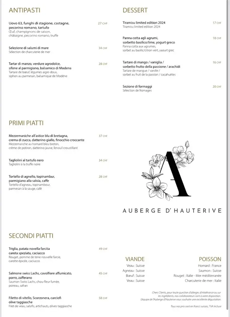Menu_Auberge d'Hauterive_Hauterive_image_4