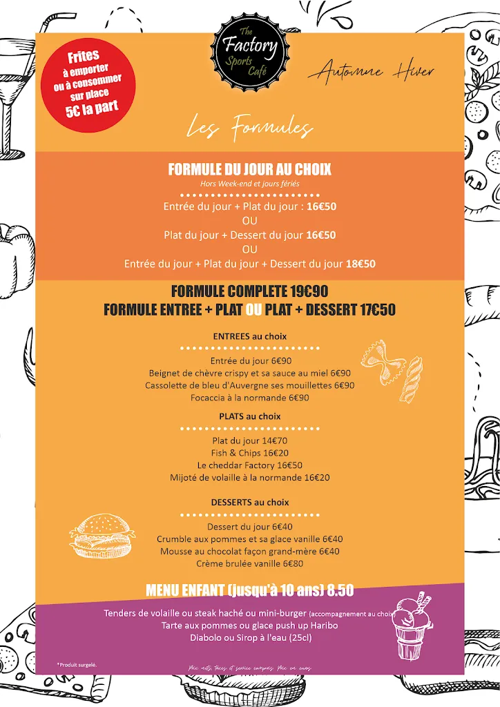 Menu_The Factory Sports Café_Val-de-Reuil_image_2