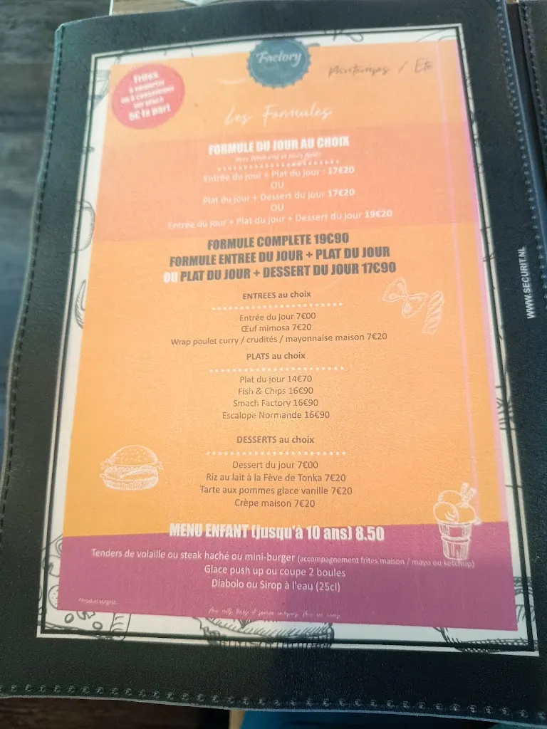 Menu_The Factory Sports Café_Val-de-Reuil_image_3