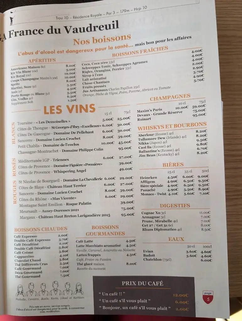 Menu_Restaurant du Golf PGA France du Vaudreuil_Vaudreuil_image_2