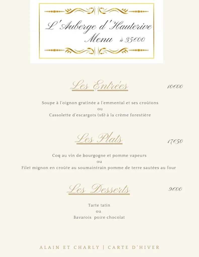 Menu_Restaurant L'Auberge d'Hauterive_Hauterive_image_4