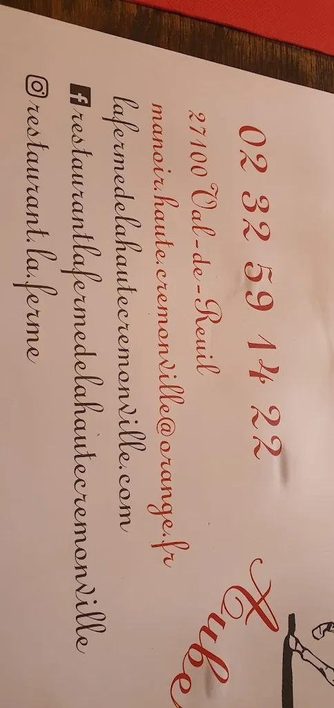 Menu_La ferme de la Haute Crémonville_Saint-Étienne-du-Vauvray_image_3