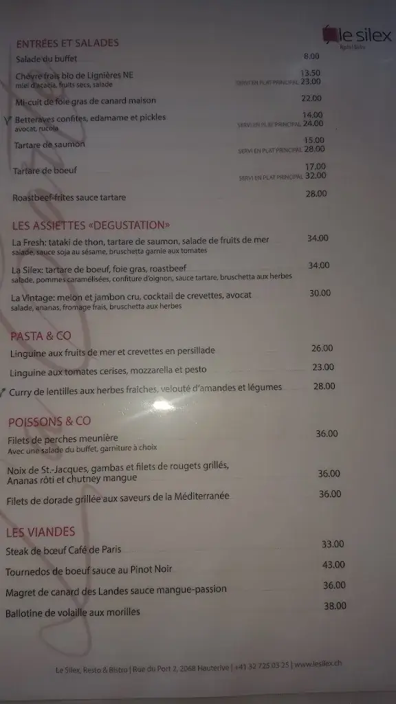 Menu_Restaurant Le Silex_Hauterive_image_3