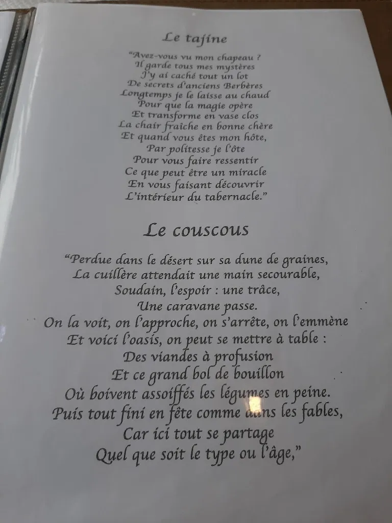 Menu_La Couscoussière chez Massine_Andelys_image_2