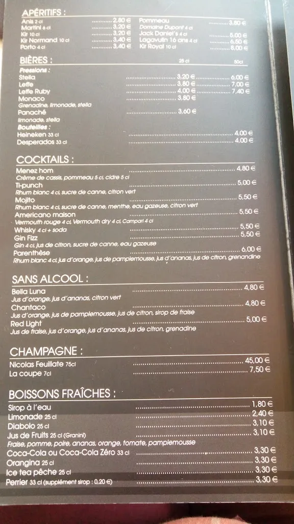 Menu_La Parenthèse - Restaurant Pizzeria autour de Caen_Louvigny_image_3