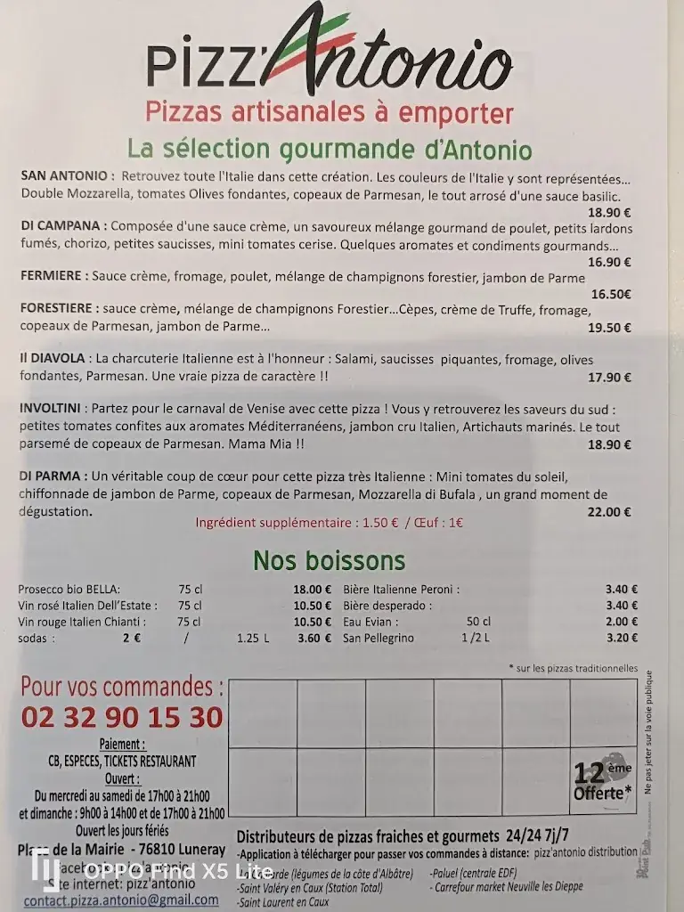 Menu_Pizza Antonio La Pizza Cuite au Feu de Bois_Luneray_image_1