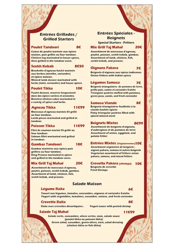Menu_TAJ MAHAL_Normandie_image_1
