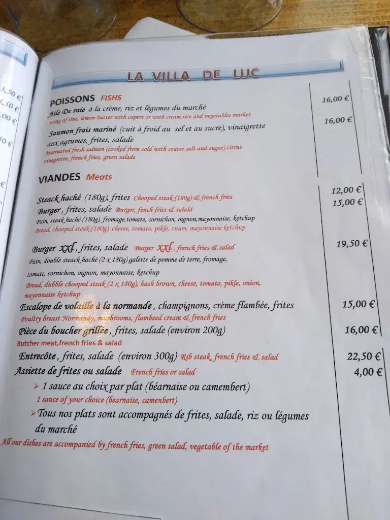 Menu_LA VILLA DE LUC_Luc-sur-Mer_image_1