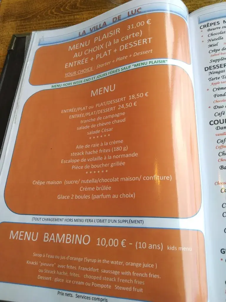 Menu_LA VILLA DE LUC_Luc-sur-Mer_image_4