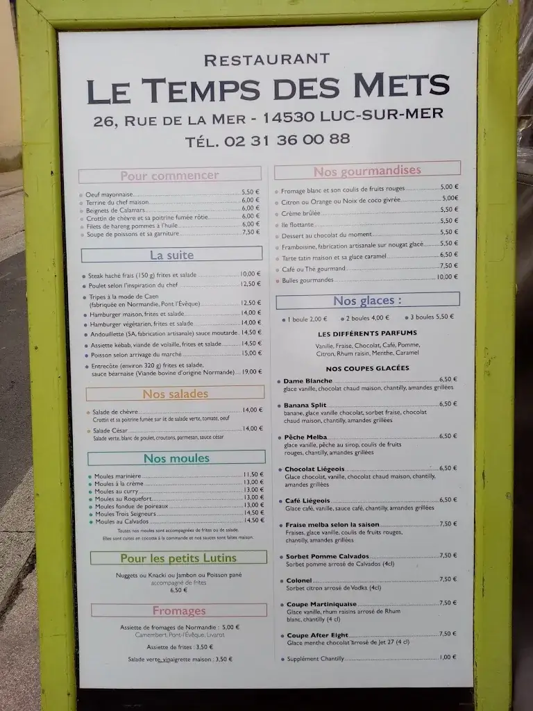 Menu_Le Temps des Mets_Luc-sur-Mer_image_1
