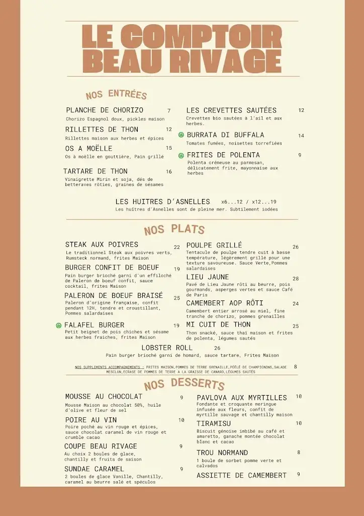 Menu_Le comptoir du Beau Rivage_Luc-sur-Mer_image_1