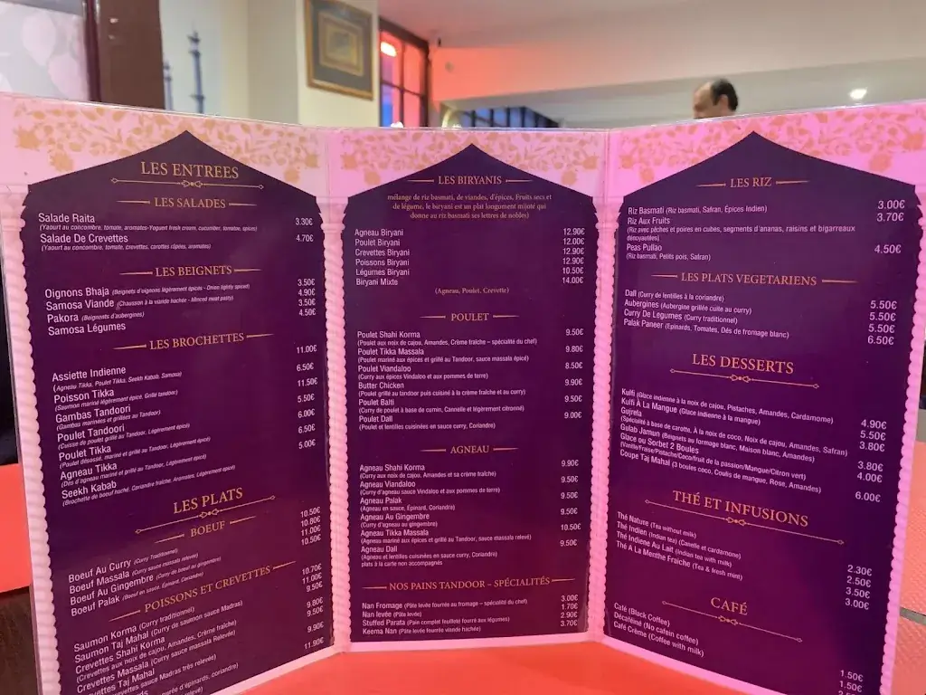 Menu_Le Taj Mahal_Louviers_image_2