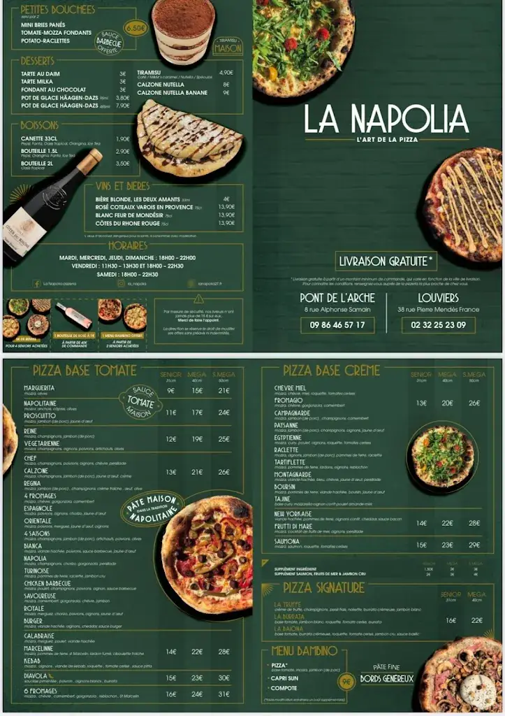 Menü_La Napolia Louviers_Louviers_Bild_1