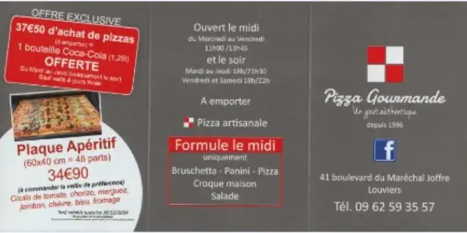 Menu_PIZZA GOURMANDE_Louviers_image_1