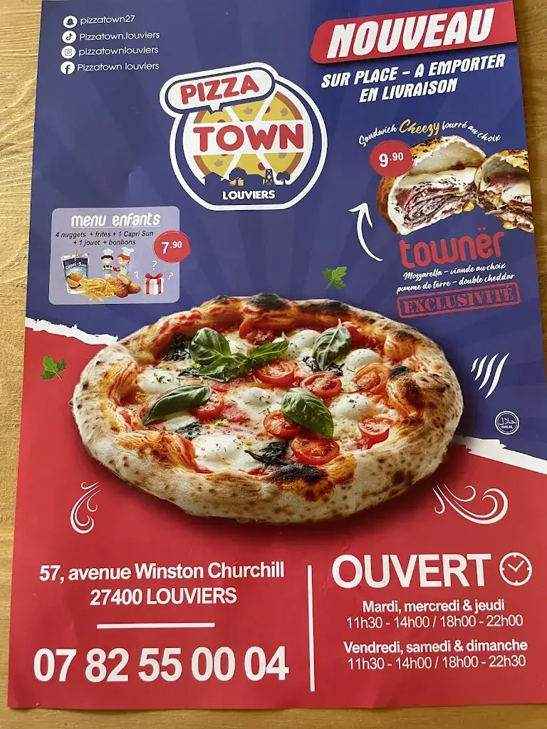 Menu_Pizza town_Louviers_image_2