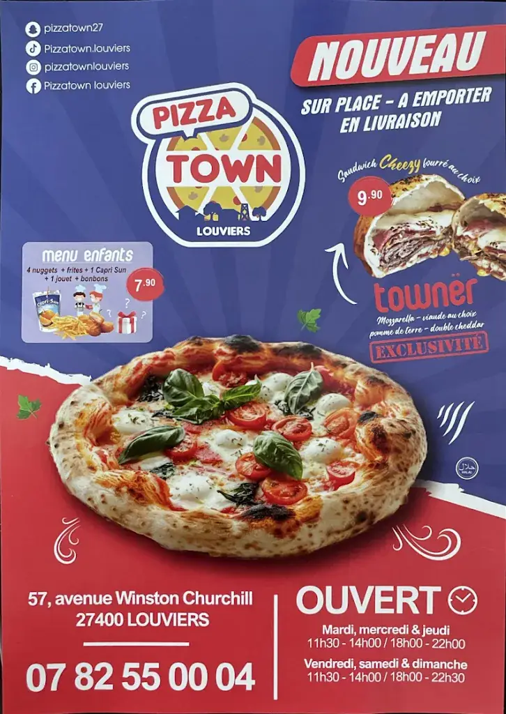 Menu_Pizza town_Louviers_image_3