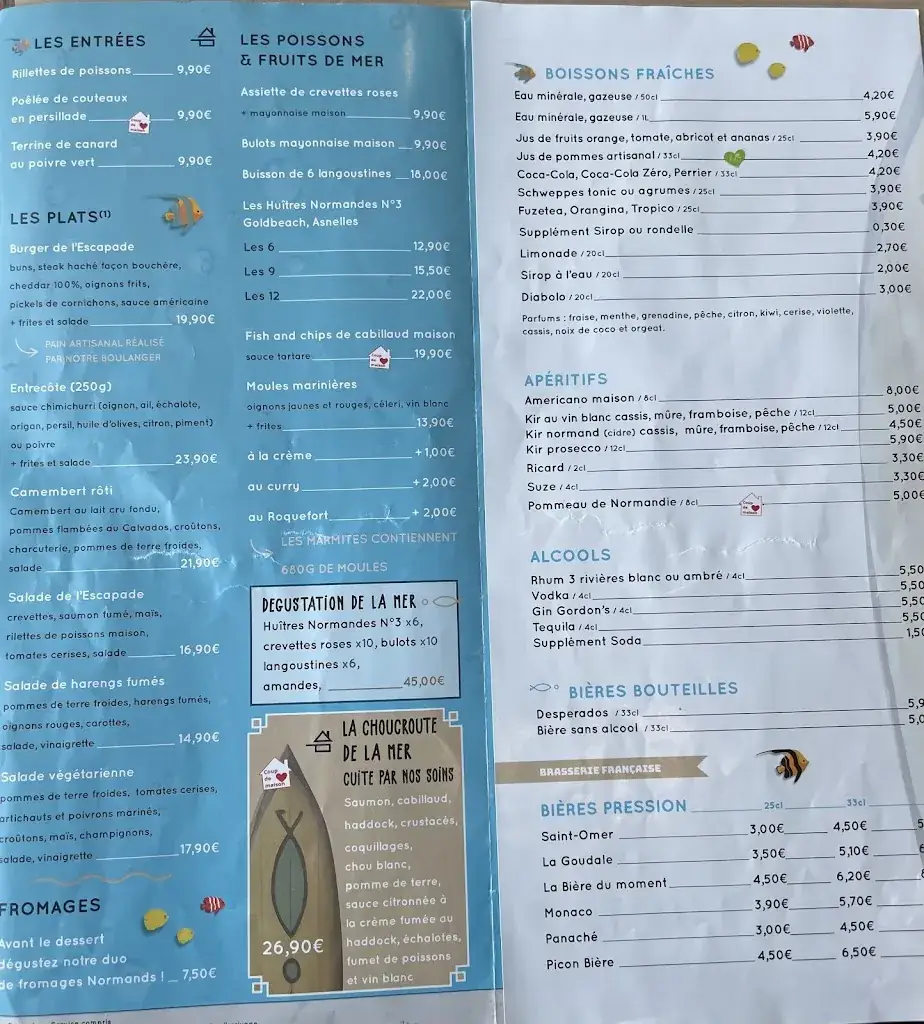 Menu_L'Escapade Merville-Franceville Plage_Merville-Franceville-Plage_image_1