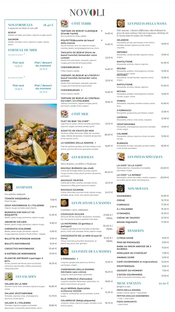 Menu_Restaurant & Pizzeria - Le Novoli_Merville-Franceville-Plage_image_1