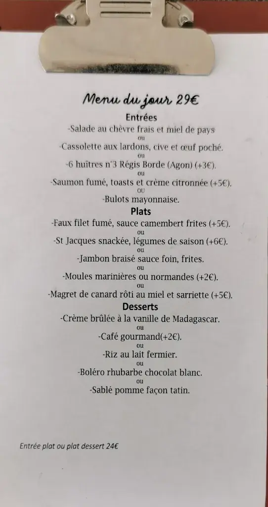 Menu_Restaurant du bon vieux temps 