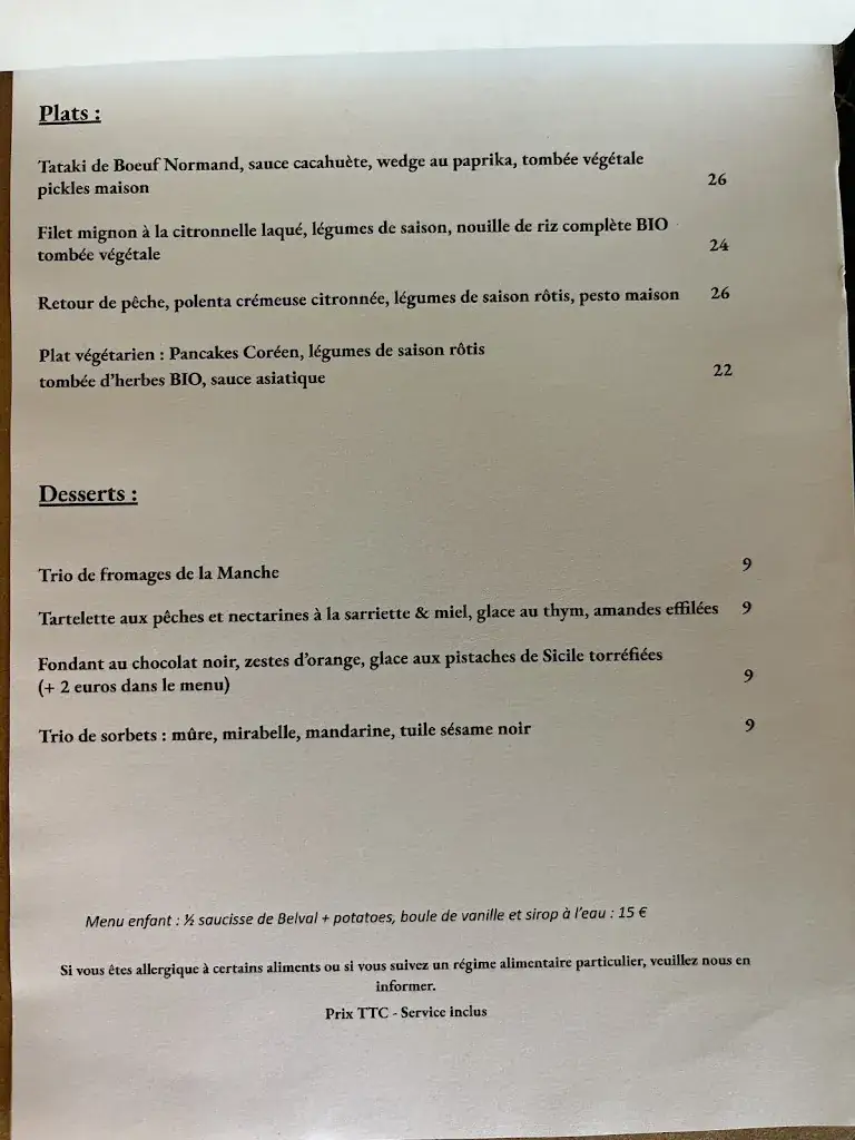 Menu_Hostellerie de la Baie_Regnéville-sur-Mer_image_1