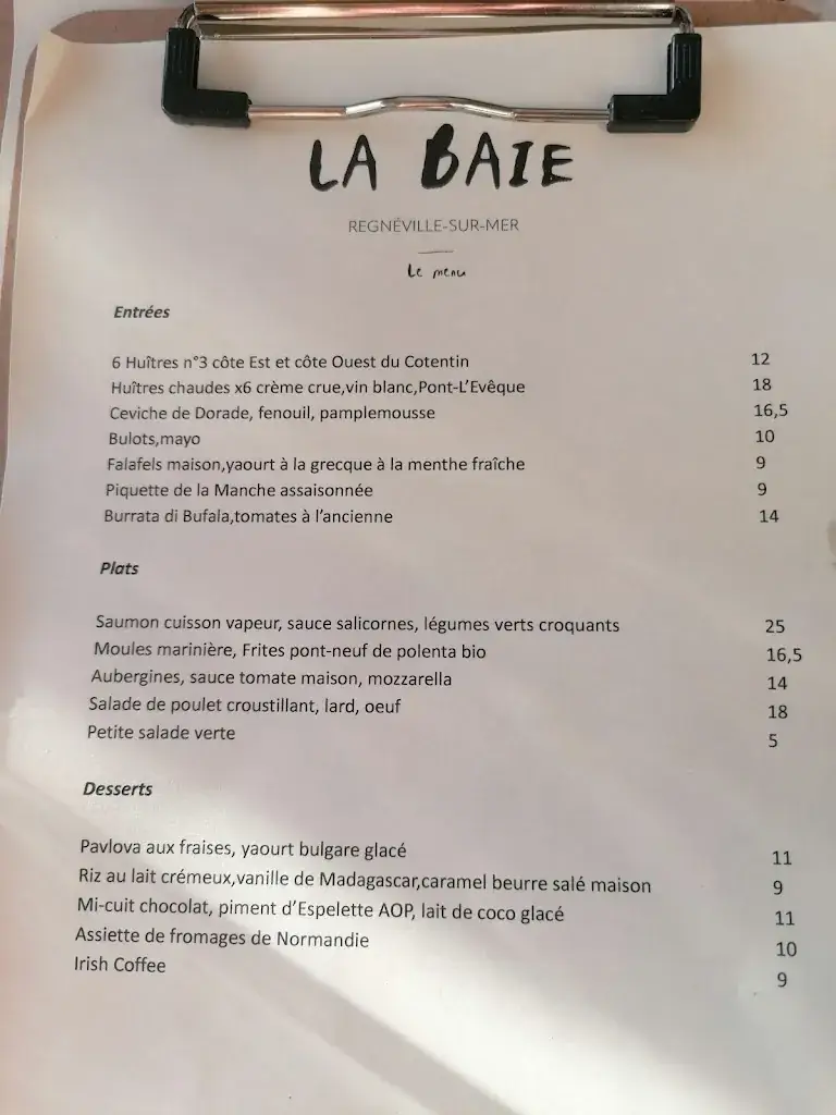 Menu_Hostellerie de la Baie_Regnéville-sur-Mer_image_3