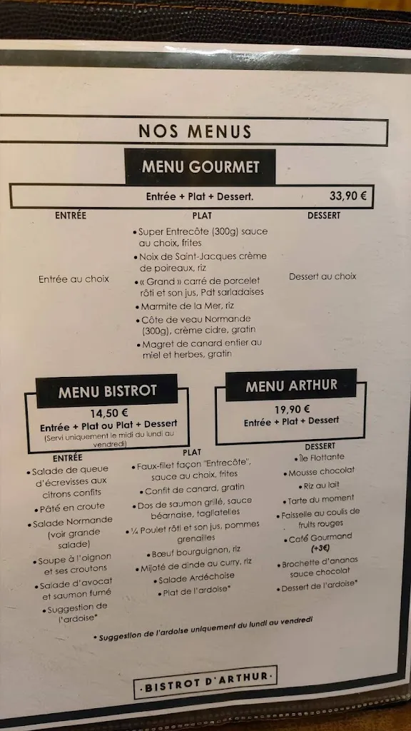 Menu_Le Bistrot d'Arthur_Rouen_image_3