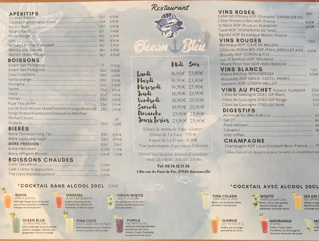 Menu_Restaurant Ocean bleu_Normanville_image_4
