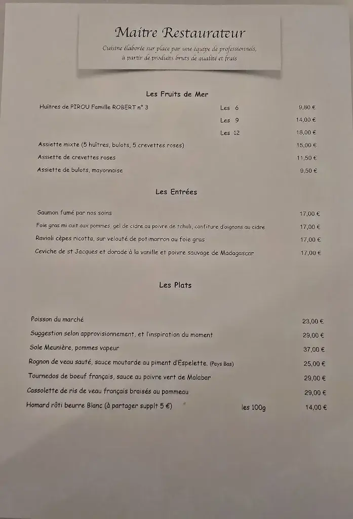Menu_Restaurant de la Mer_Pirou_image_3