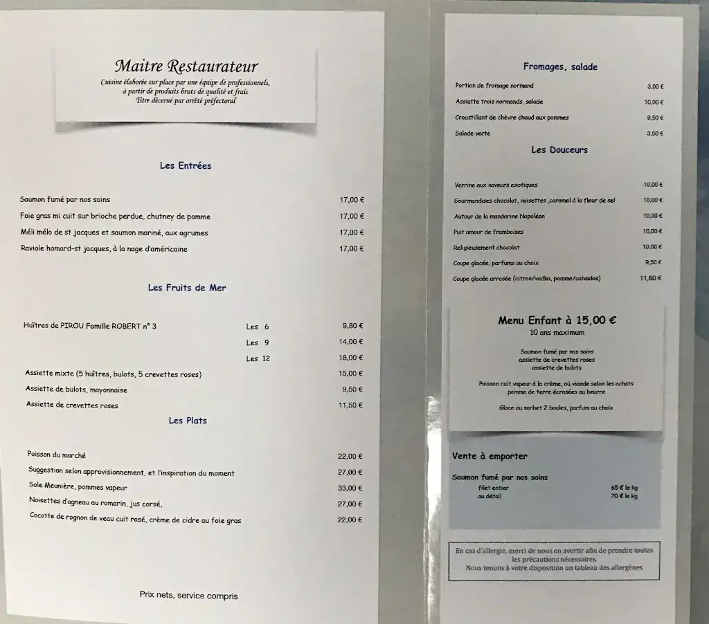 Menu_Restaurant de la Mer_Pirou_image_4
