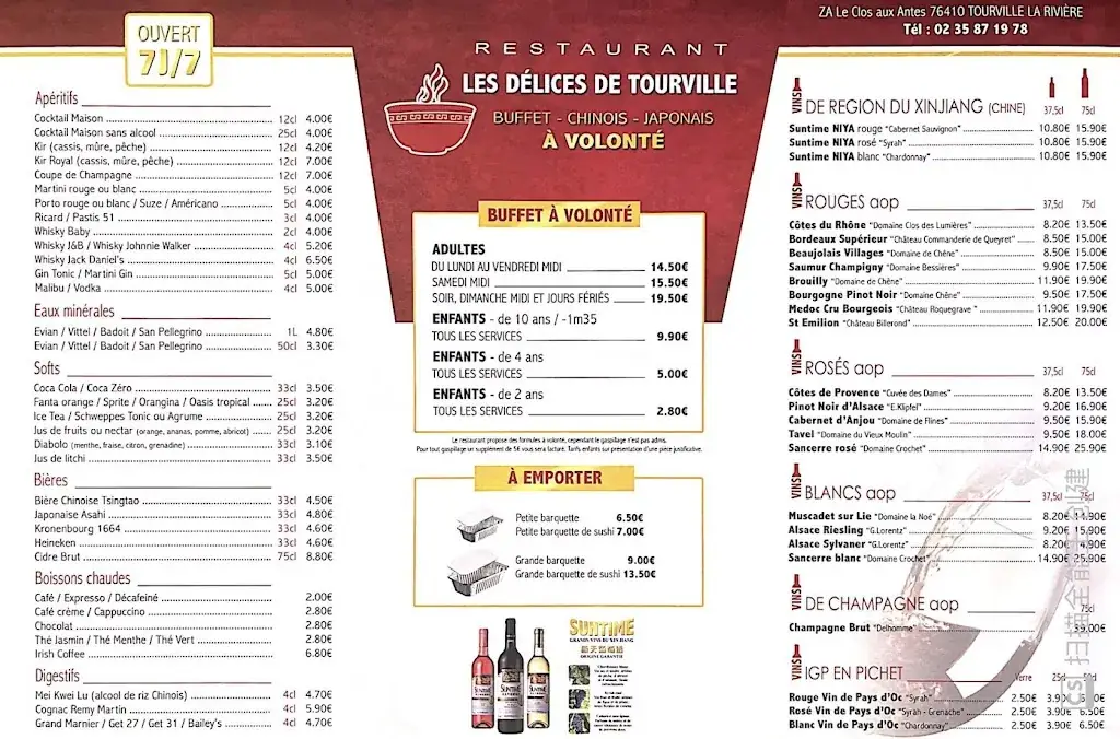Les délices de Tourville Buffet à volonté Restaurant asiatique_Tourville-la-Rivière_menu_image_1