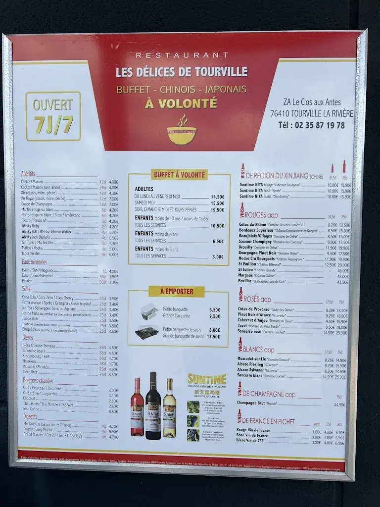 Menu_Les délices de Tourville Buffet à volonté Restaurant asiatique_Tourville-la-Rivière_image_2