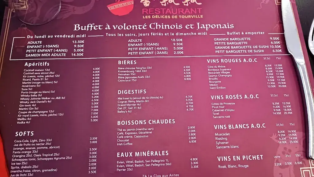 Menu_Les délices de Tourville Buffet à volonté Restaurant asiatique_Tourville-la-Rivière_image_4