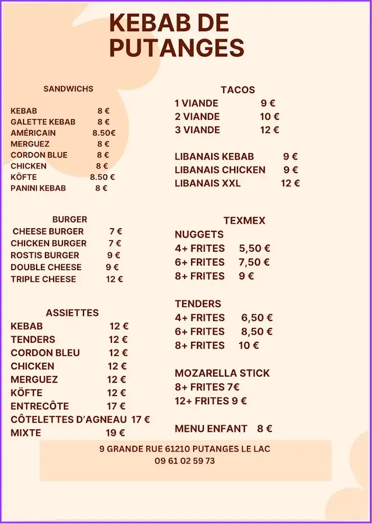 Menu_KEBAB DE PUTANGES_Putanges-le-Lac_image_1