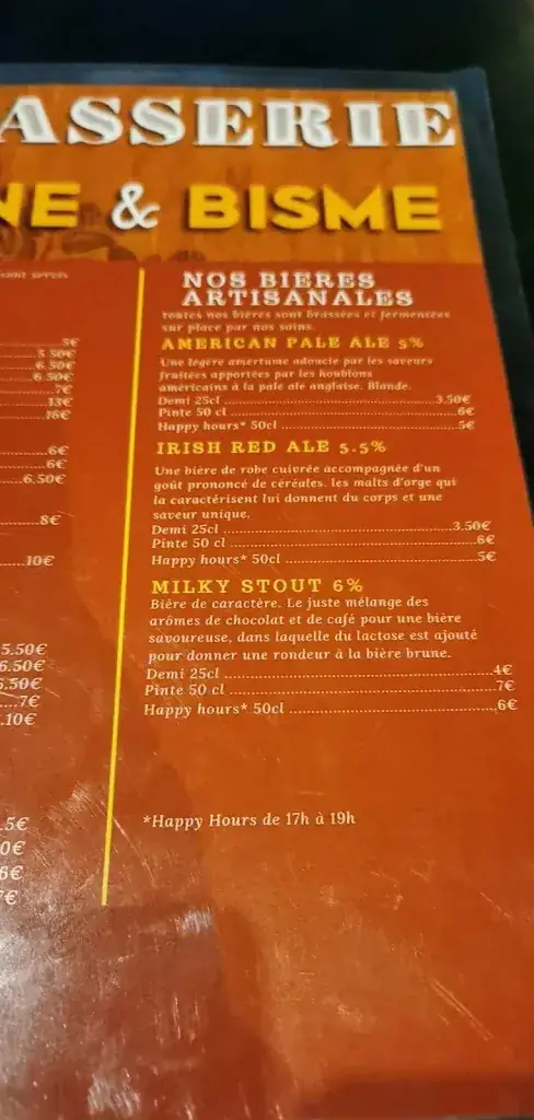 Menu_La Brasserie Foine et Bisme_Pont-Audemer_image_1