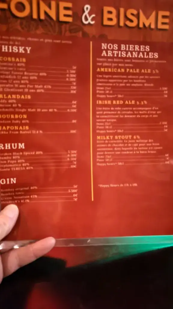 Menu_La Brasserie Foine et Bisme_Pont-Audemer_image_2