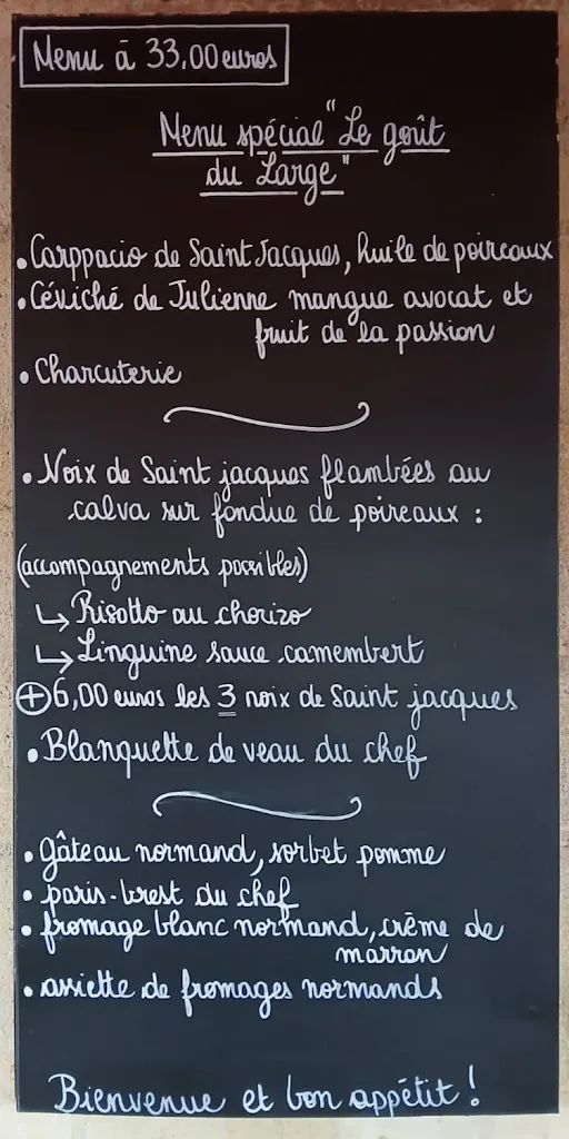 Menü_Restaurant Le Chalut de Port en Bessin_Port-en-Bessin-Huppain_Bild_1