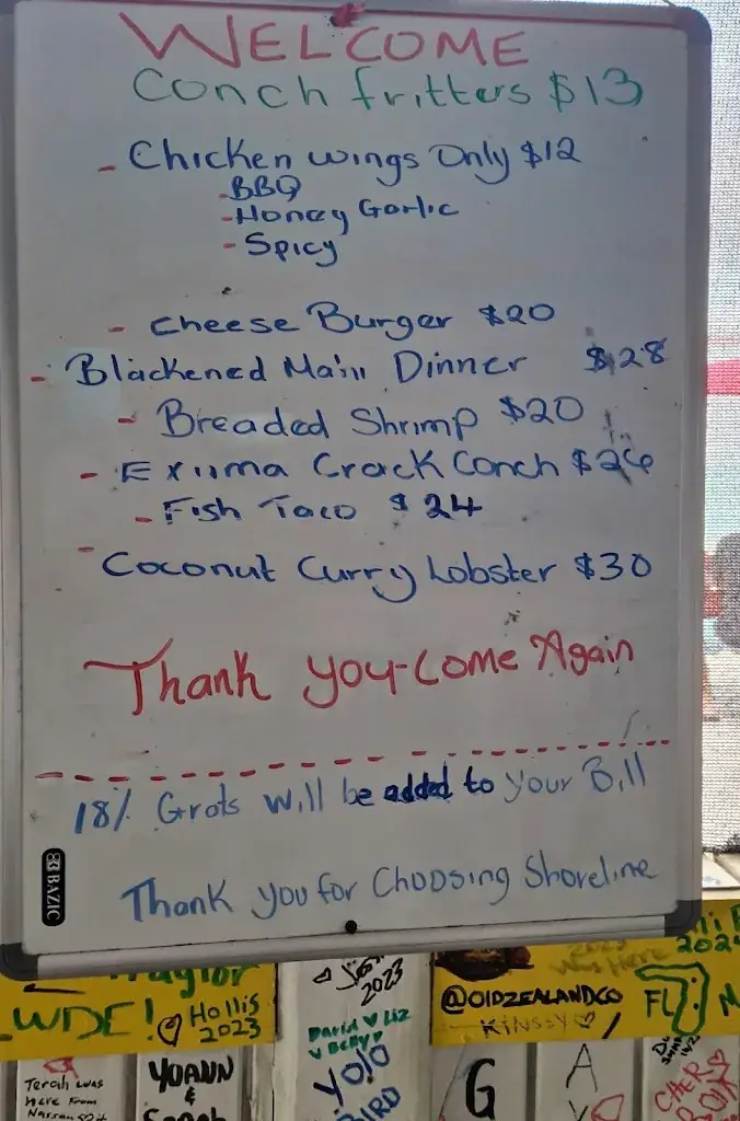 Menu_Shoreline Beach Resort_Bahamas_image_2