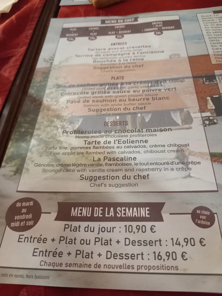 Menu_Restaurant L Eolienne_Rouxmesnil-Bouteilles_image_1