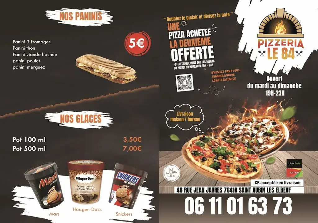Menu_Pizzeria Le 84_Saint-Aubin-lès-Elbeuf_immagine_2