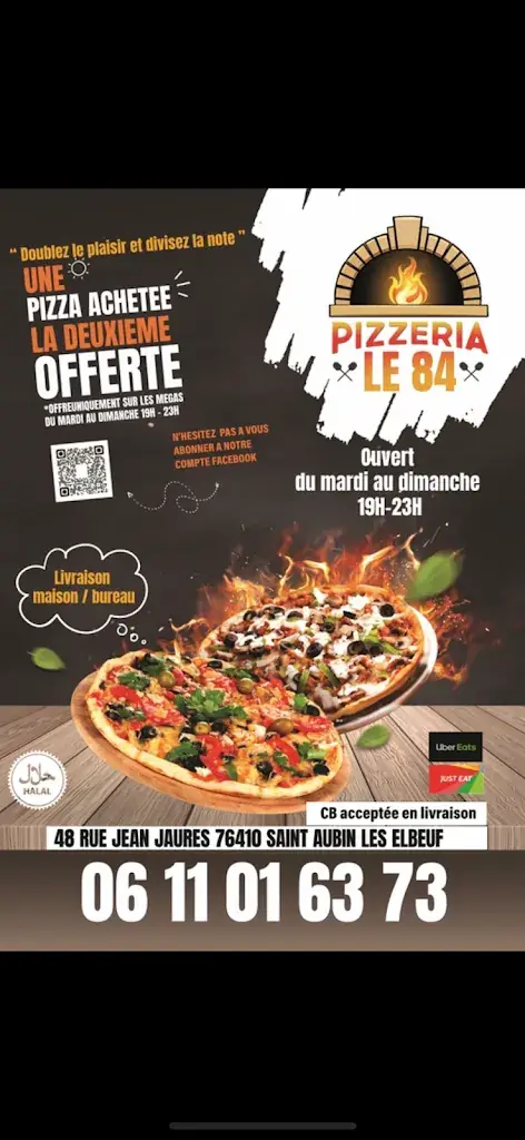 Menu_Pizzeria Le 84_Saint-Aubin-lès-Elbeuf_immagine_4