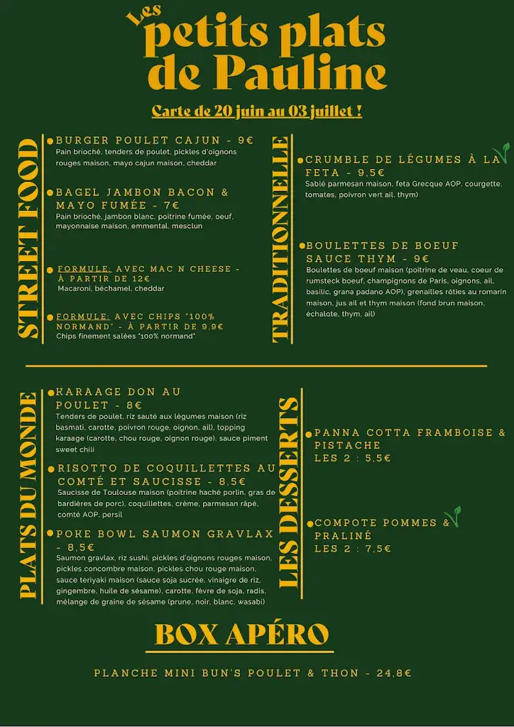Menu_Les petits plats de Pauline_Saint-Aubin-sur-Gaillon_image_1