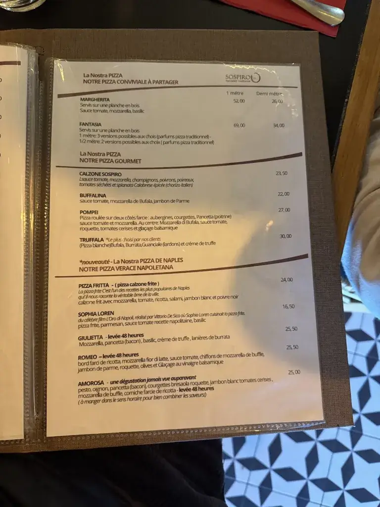 Menu_Sospiro Restaurant traditionnel italien_Saint-Arnoult_image_2