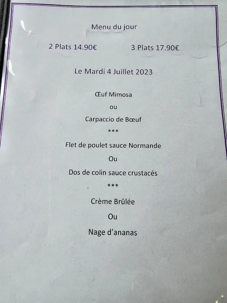 Menu_Restaurant Le CLOS_Saint-Gatien-des-Bois_image_1