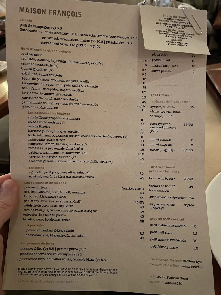 Menu_Maison François_Kingdom_image_1