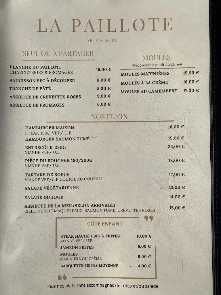 Menu_La Paillote_Saint-Pair-sur-Mer_image_1