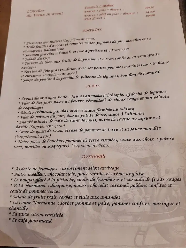 Menu_Restaurant Au Vieux Morsent: L' Atelier_Saint-Sébastien-de-Morsent_image_3