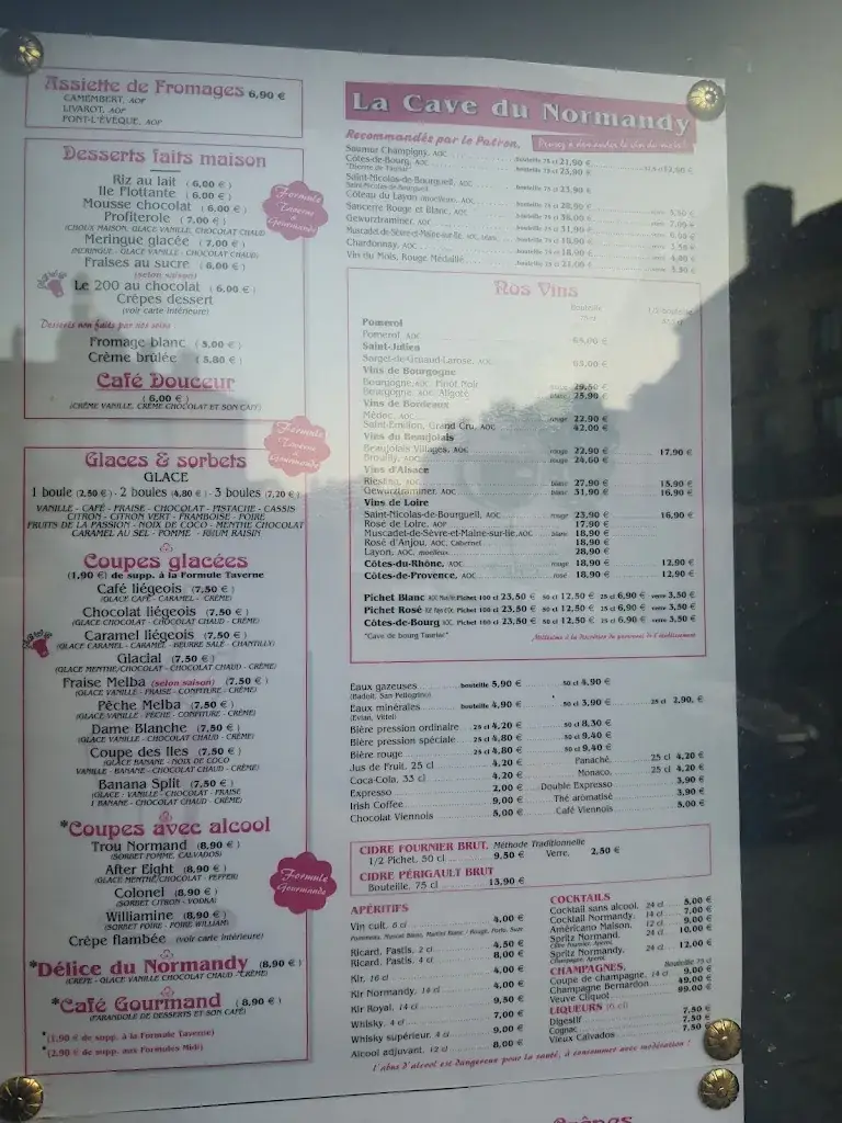 Menu_Au Normandy_Sées_image_1