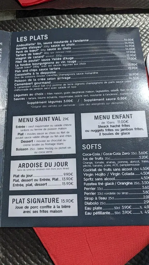 Menu_The Saint Val De Franck_Saint-Valery-en-Caux_image_1